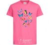 Детская футболка Разные бабочки Ярко-розовый фото