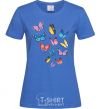 Женская футболка Разные бабочки Ярко-синий фото