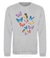 Sweatshirt Different butterflies sport-grey фото