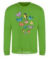 Sweatshirt Different butterflies orchid-green фото