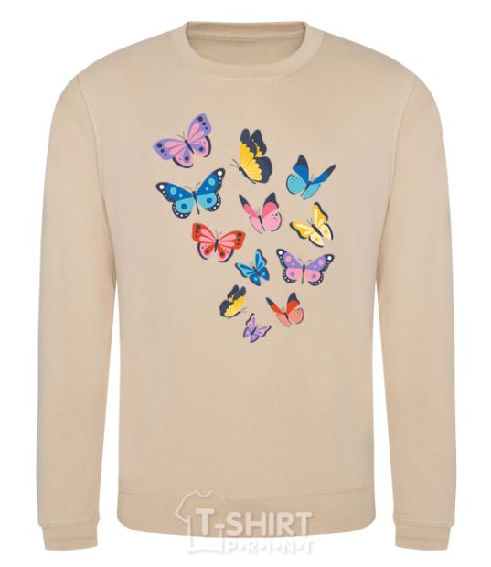 Sweatshirt Different butterflies sand фото