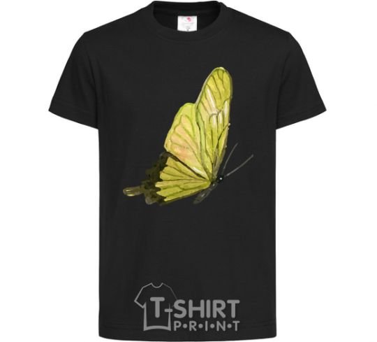 Детская футболка Зеленая бабочка Черный фото