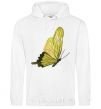 Men`s hoodie Green butterfly White фото