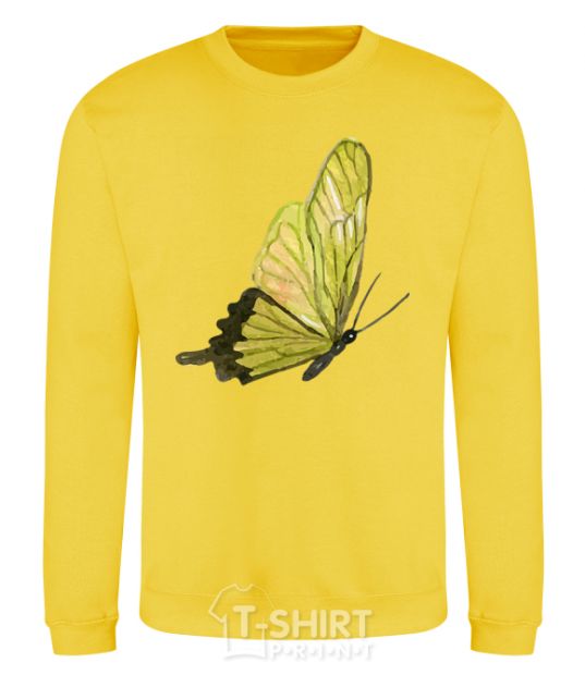 Свитшот Зеленая бабочка Солнечно желтый фото