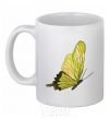 Ceramic mug Green butterfly White фото