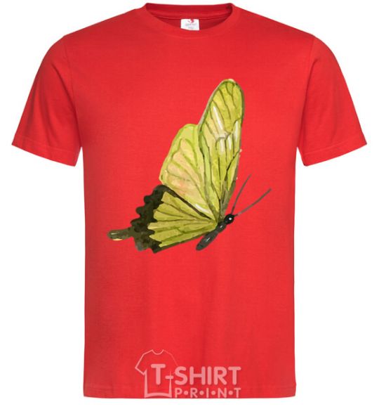 Men's T-Shirt Green butterfly red фото