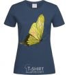 Women's T-shirt Green butterfly navy-blue фото