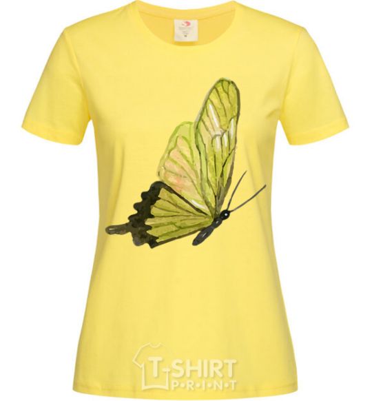 Женская футболка Зеленая бабочка Лимонный фото
