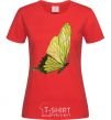 Women's T-shirt Green butterfly red фото