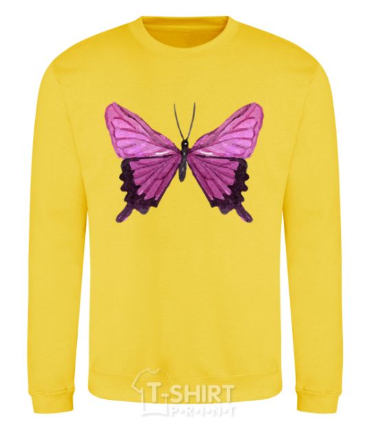 Sweatshirt Purple butterfly yellow фото