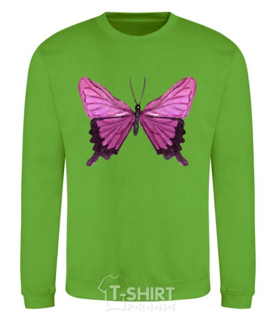 Свитшот Фиолетовая бабочка Лаймовый фото