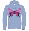 Men`s hoodie Purple butterfly sky-blue фото