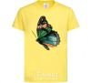 Kids T-shirt Green butterfly with orange dots cornsilk фото