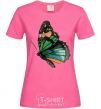 Women's T-shirt Green butterfly with orange dots heliconia фото