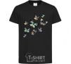 Kids T-shirt A drawing of butterflies black фото