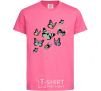 Детская футболка Рисунок бабочек Ярко-розовый фото