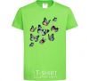 Kids T-shirt A drawing of butterflies orchid-green фото