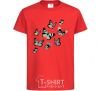 Kids T-shirt A drawing of butterflies red фото