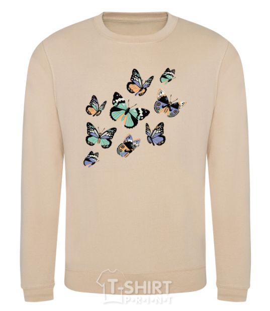 Sweatshirt A drawing of butterflies sand фото