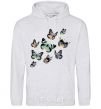 Men`s hoodie A drawing of butterflies sport-grey фото