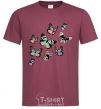 Men's T-Shirt A drawing of butterflies burgundy фото