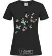 Women's T-shirt A drawing of butterflies black фото