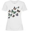 Women's T-shirt A drawing of butterflies White фото