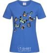 Women's T-shirt A drawing of butterflies royal-blue фото