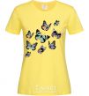 Women's T-shirt A drawing of butterflies cornsilk фото