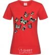 Women's T-shirt A drawing of butterflies red фото