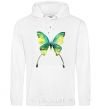 Men`s hoodie Yellow butterfly White фото