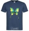 Men's T-Shirt Yellow butterfly navy-blue фото