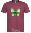 Men's T-Shirt Yellow butterfly burgundy фото