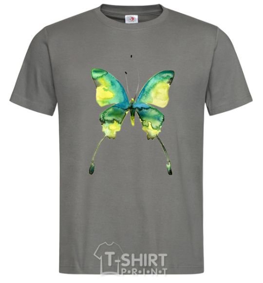 Men's T-Shirt Yellow butterfly dark-grey фото