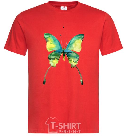 Men's T-Shirt Yellow butterfly red фото