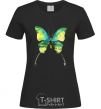 Women's T-shirt Yellow butterfly black фото