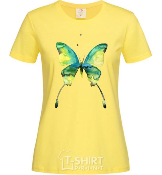 Women's T-shirt Yellow butterfly cornsilk фото