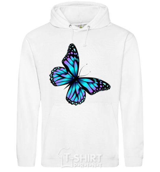 Men`s hoodie Acid butterfly White фото