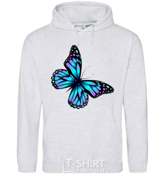 Men`s hoodie Acid butterfly sport-grey фото