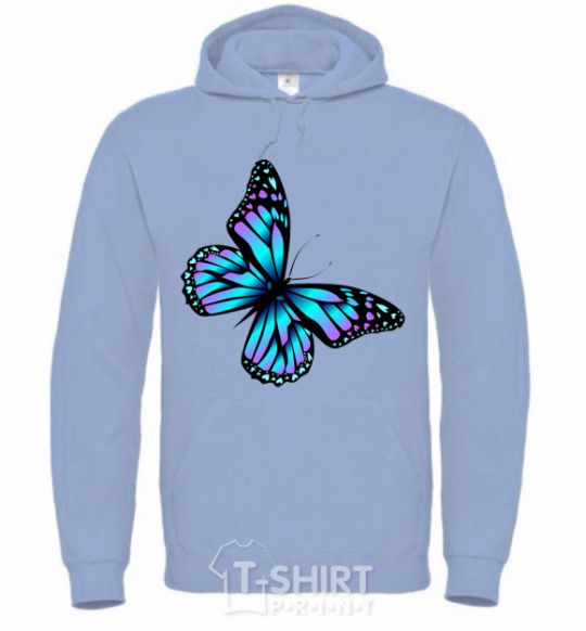 Men`s hoodie Acid butterfly sky-blue фото