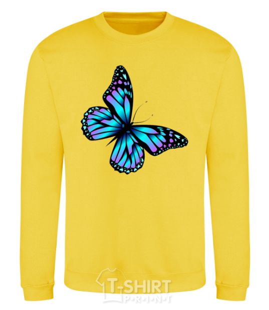 Sweatshirt Acid butterfly yellow фото