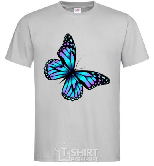 Мужская футболка Acid butterfly Серый фото