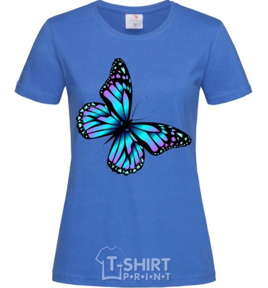 Women's T-shirt Acid butterfly royal-blue фото