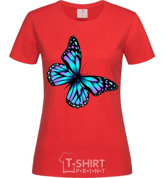 Women's T-shirt Acid butterfly red фото