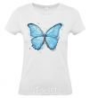 Women's T-shirt A soft blue butterfly White фото