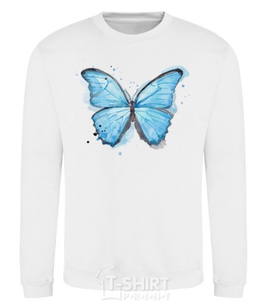 Sweatshirt A soft blue butterfly White фото