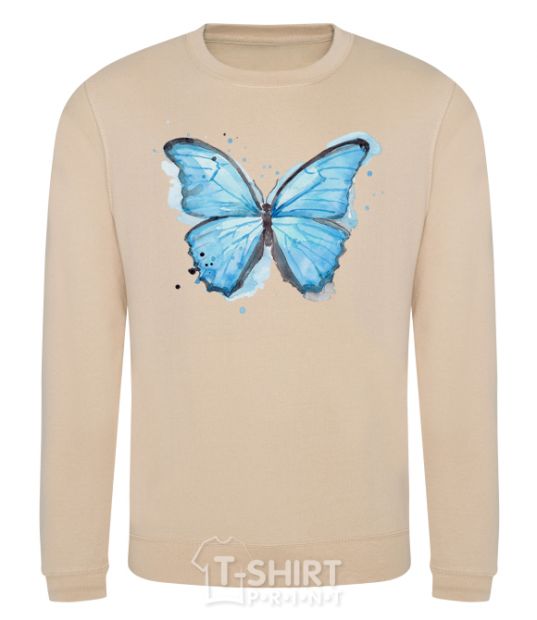 Sweatshirt A soft blue butterfly sand фото