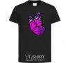 Kids T-shirt A bright pink butterfly black фото