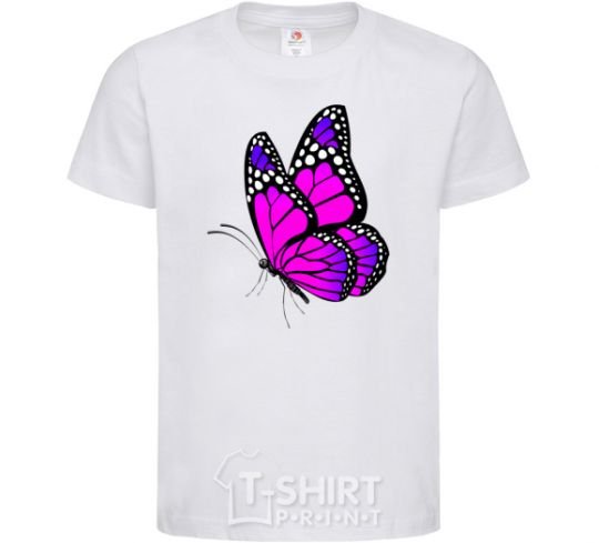 Kids T-shirt A bright pink butterfly White фото