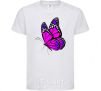 Kids T-shirt A bright pink butterfly White фото